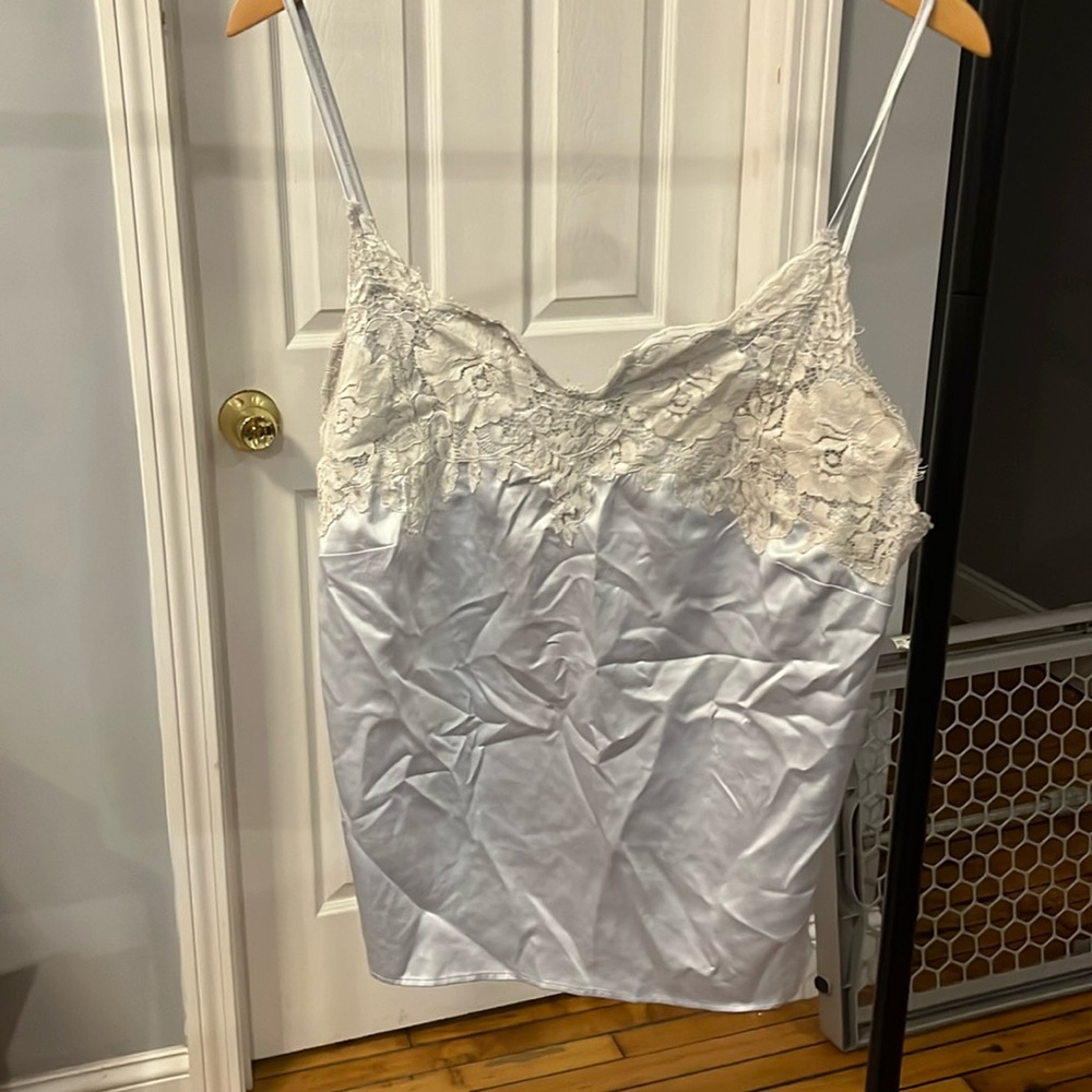 Revolve homebodii light blue satin cami pajama set size L